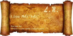 Liss Máté névjegykártya